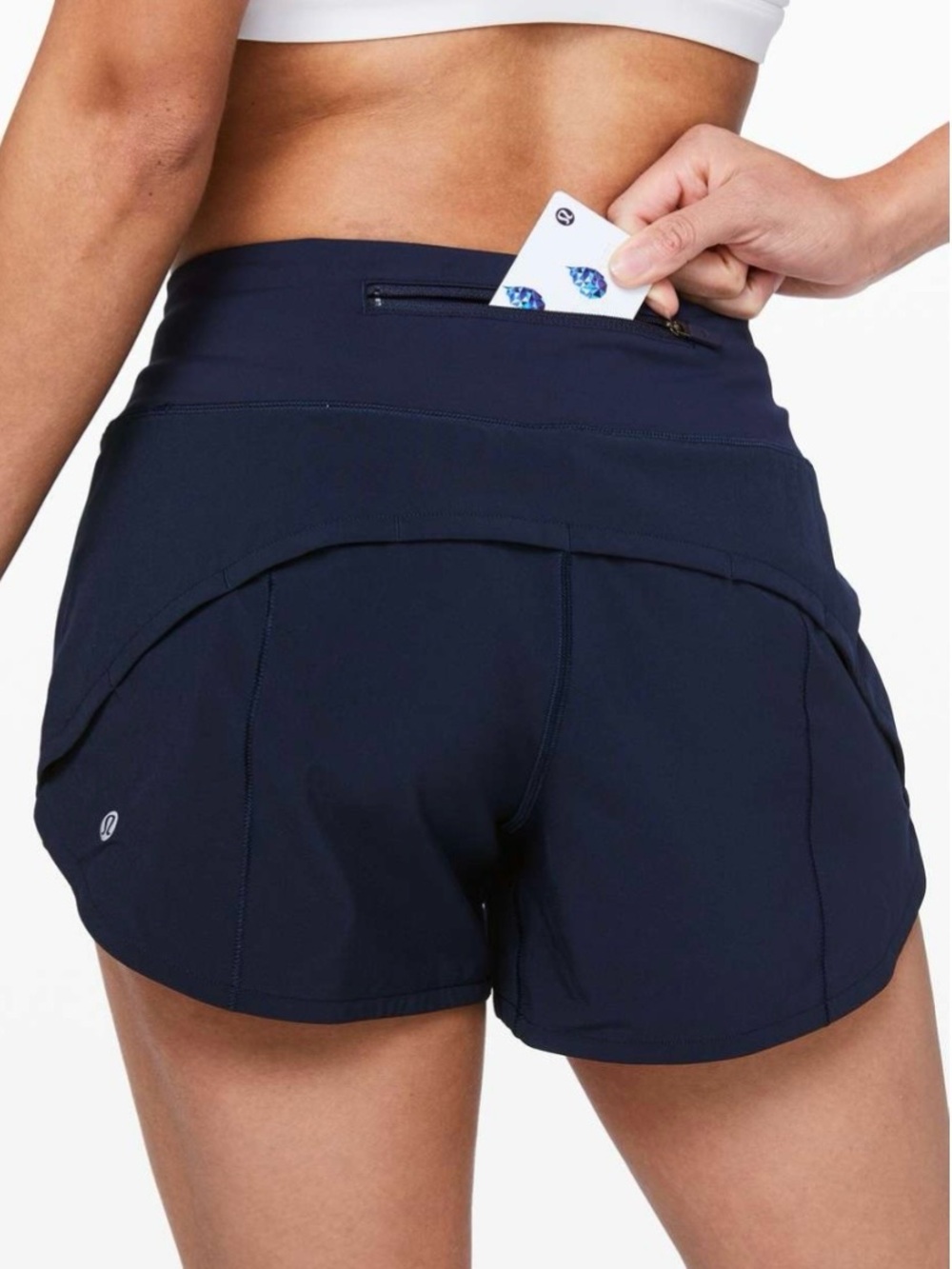 lululemon speed up short true navy blue 4” long 4 W7AYMT